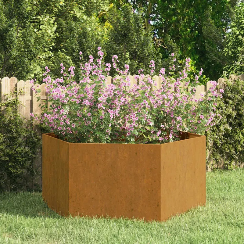 jardiniera, ruginiu, 90x90x45 cm, otel corten