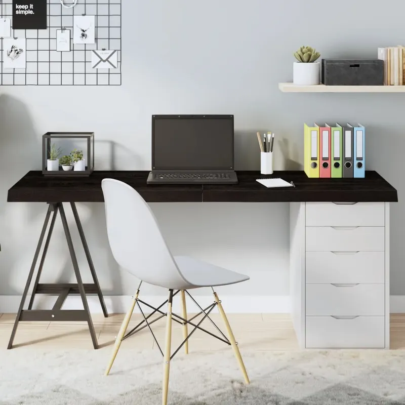 blat de masa maro 160x60x(2-6) cm, lemn masiv stejar tratat