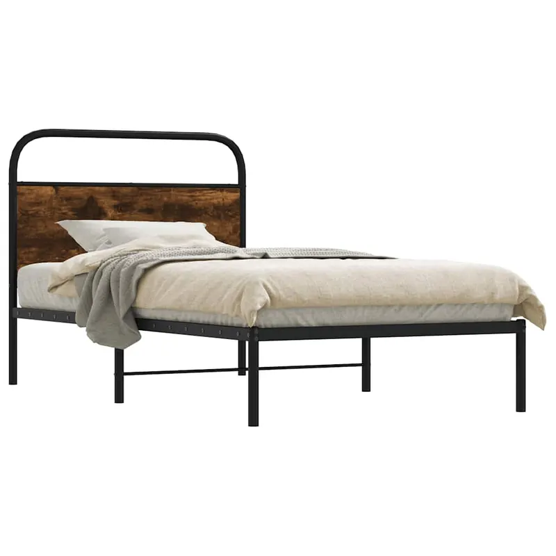 cadru de pat fara saltea 107x203 cm stejar fumuriu