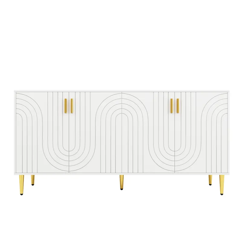 Comodă elegantă cu design unic cu valuri, Alb