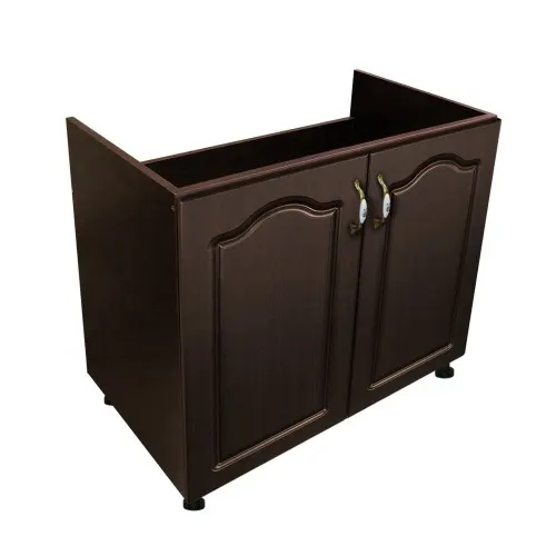Masca pentru chiuveta cu 2 usi Zebra, Wenge/MDF Wenge, fara blat, 80 x 82 x 50 cm