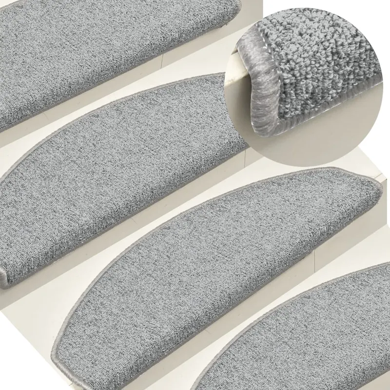 covorase pentru trepte scara, 15 buc., gri deschis, 65x24x4 cm