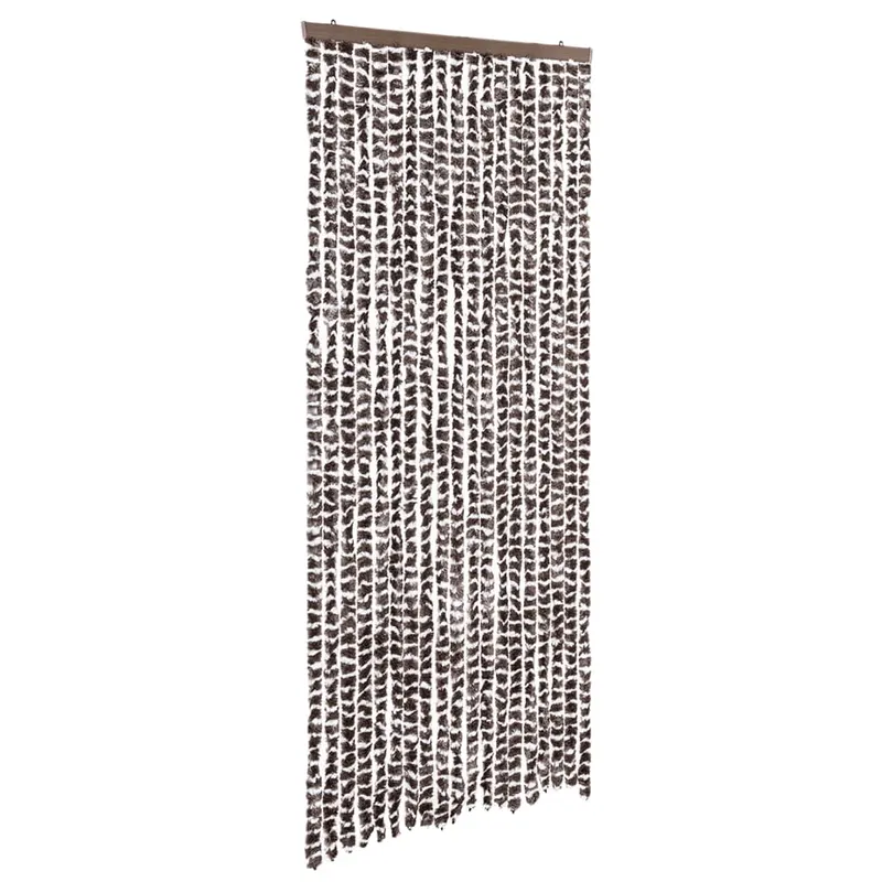 perdea pentru insecte, maro si alb, 56 x 185 cm, chenille