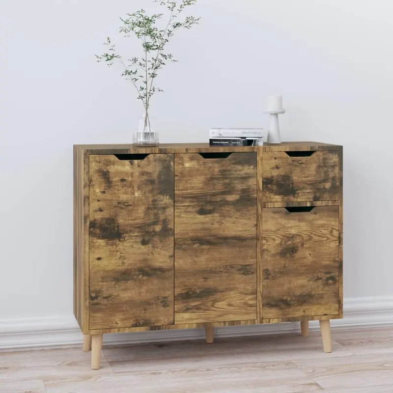 servanta, stejar afumat, 90x30x72 cm, lemn prelucrat