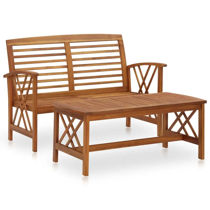 Set mobilier de gradina, 2 piese, lemn masiv de acacia