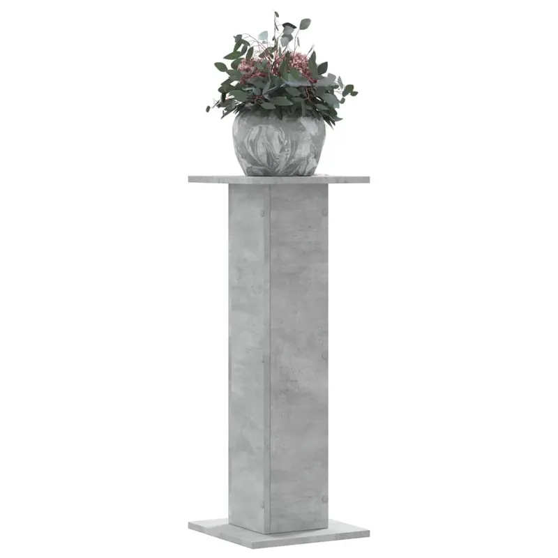 suport de plante, 2 buc., gri beton, 30x30x80 cm lemn prelucrat