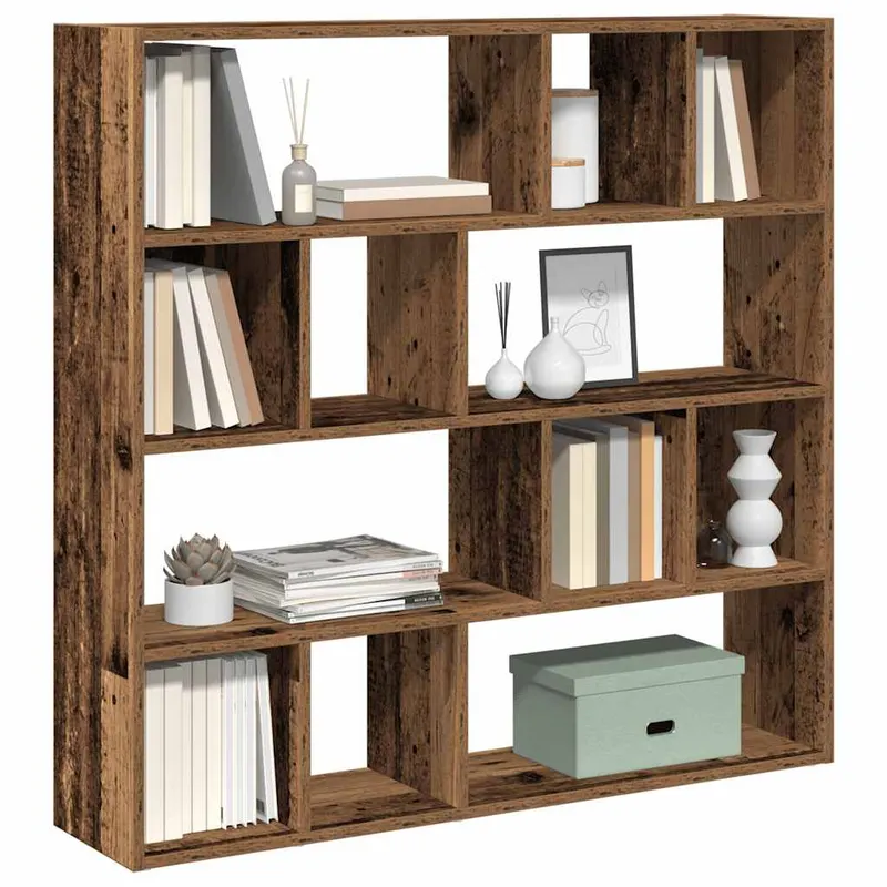 biblioteca/separator de camera, lemn vechi, 105x24x102 cm