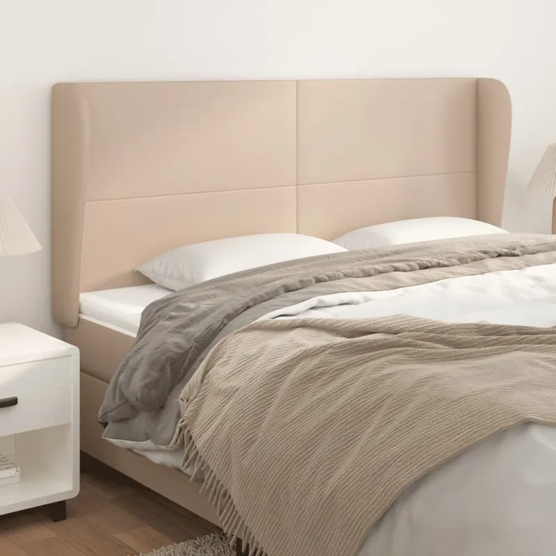 tablie pat cu aripioare cappuccino 203x23x118/128 cm piele eco