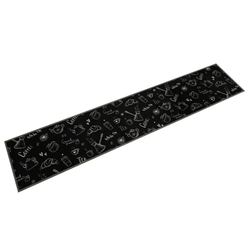 covor de bucatarie lavabil morning, negru, 60x300 cm, catifea