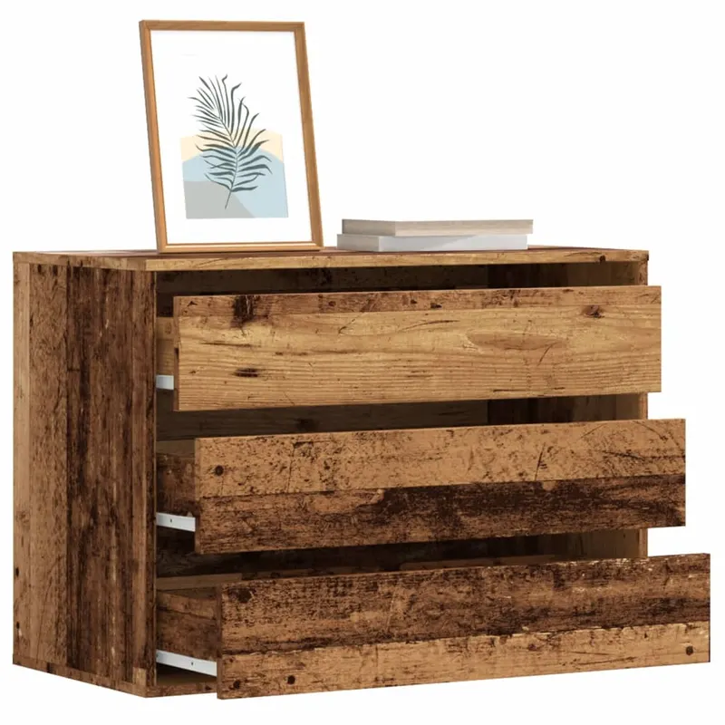 dulap colt cu sertare lemn vechi 80x41x58 cm lemn prelucrat