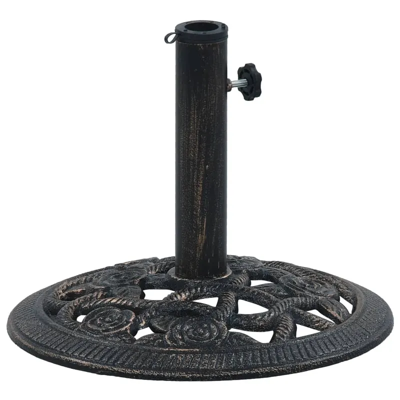 suport de umbrela, negru si bronz, 9 kg, fonta, 40 cm