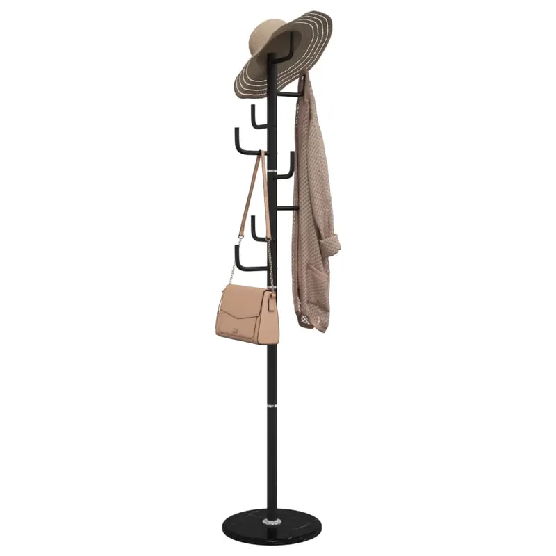 cuier de haine, negru, 183 cm, fier vopsit electrostatic
