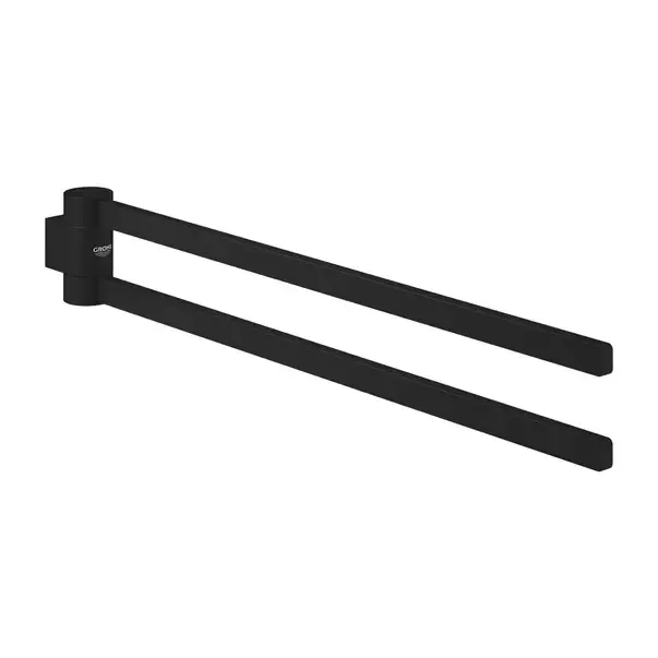 Bara prosop Grohe 41219KF0, Selection, 441 mm, 2 bare, montare pe perete, pivotanta, fixare ascunsa, mat, negru