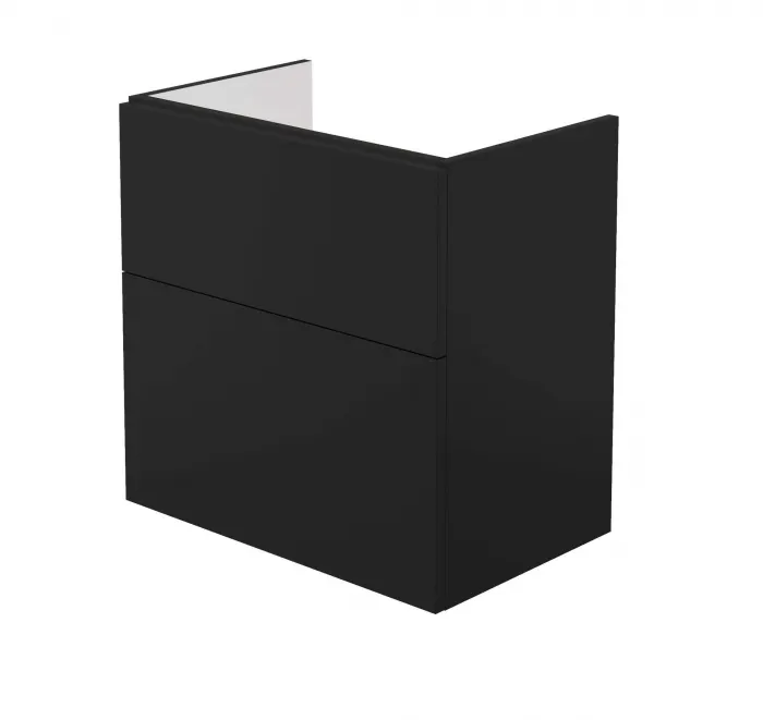 Dulap baie suspendat 60x60x38.5cm pentru lavoar, negru mat, MDF, Deante Prizma
