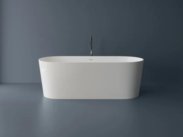 Cada freestanding ovala, compozit alb mat, interior lucios, 180.3x76.2x61 cm, Anastasia