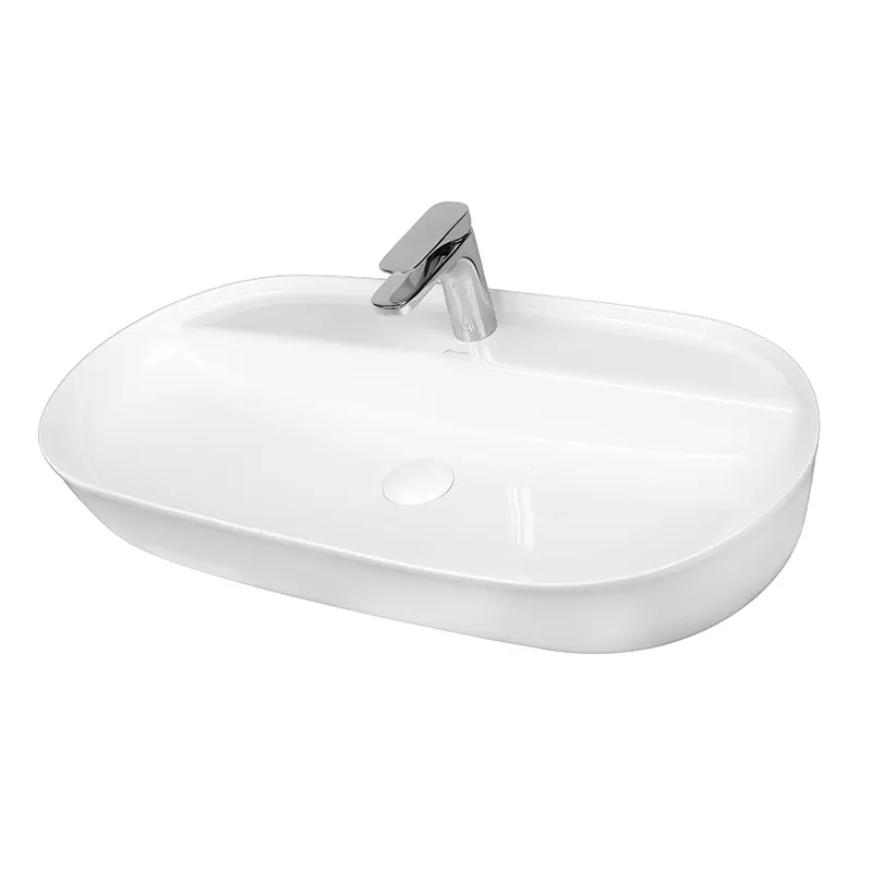 Lavoar pe blat Fluminia Cassandra 81, 41.5 cm, oval, garantie 2 ani, alb