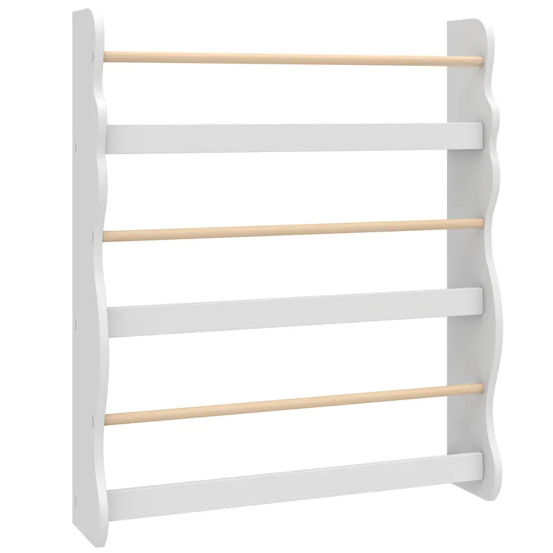 AIYAPLAY Bibliotecă Montessori pentru Copii 3-8 Ani, 3 Rafturi, 60x15x73 cm, pentru Cameră, Alb