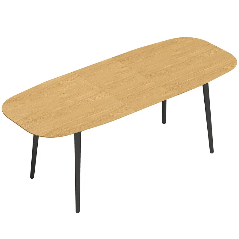 HOMCOM Masă extensibilă dreptunghiulară pentru 6–8 persoane, masă de bucătărie 160-200 cm cu poliță, maro