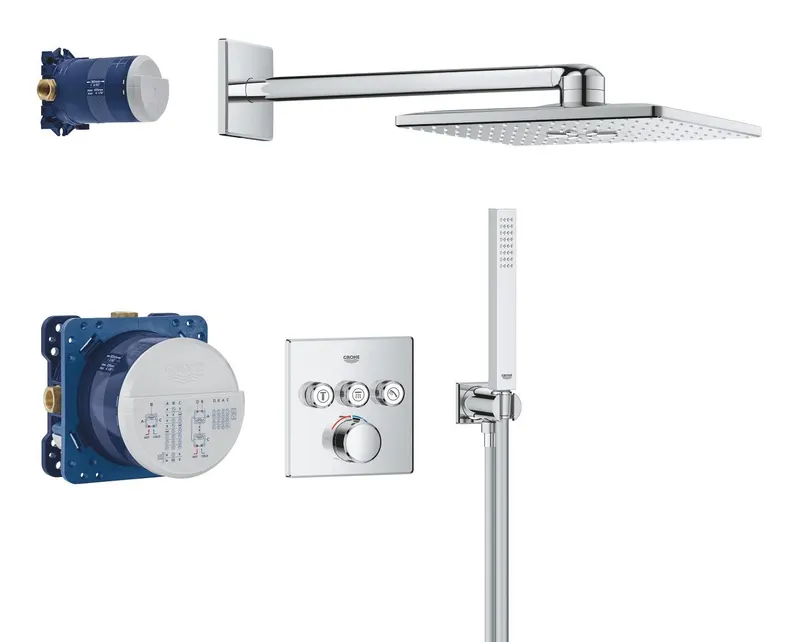 Sistem de dus Grohe 1072440000, tip incastrare incastrat, pentru dus, termostat, protectie antioparire baterie, crom
