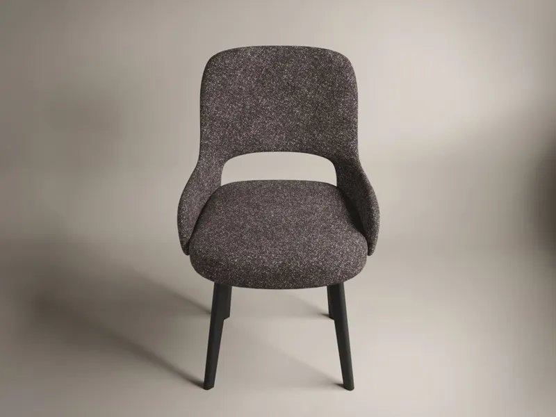 Scaun Berna Tapitat Cappuccino Negru — imaginea 2