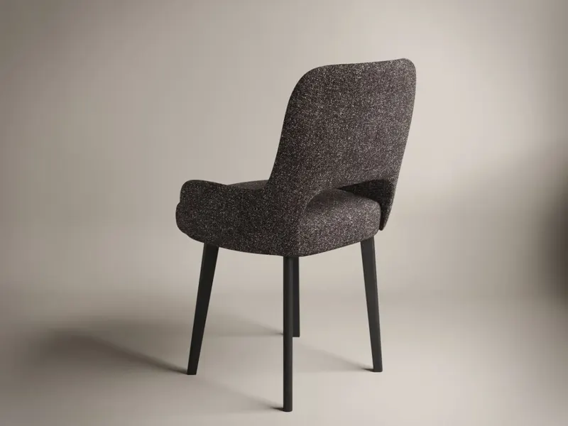 Scaun Berna Tapitat Cappuccino Negru — imaginea 3