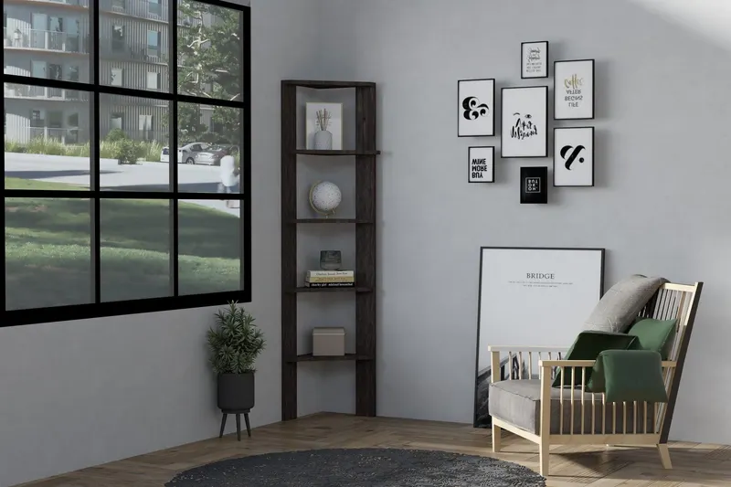Biblioteca Sole, Gri, 45x160x30 cm - Gri