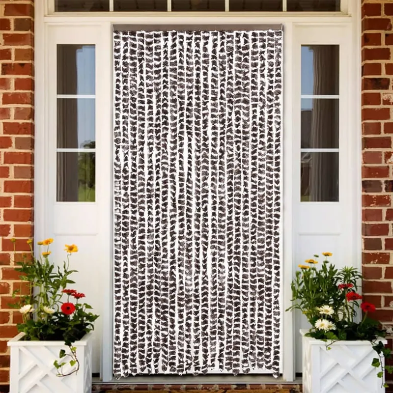 perdea pentru insecte, maro si alb, 90x200 cm, chenille