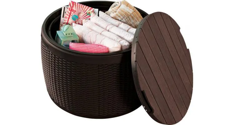 Cutie depozitare rotunda ecoratan maro Keter 140 L
