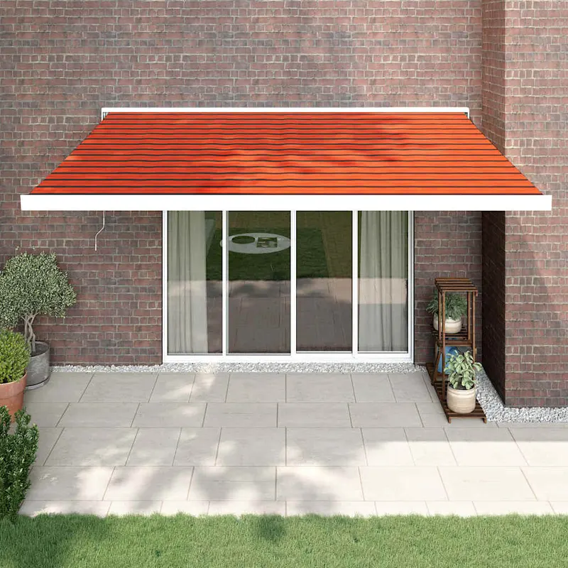 Copertina retractabila portocaliu/maro 4x3 m, textil/aluminiu