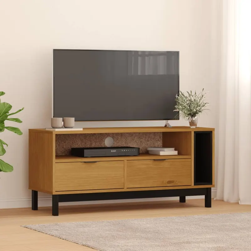 dulap tv „flam” 110x40x50 cm, lemn masiv de pin