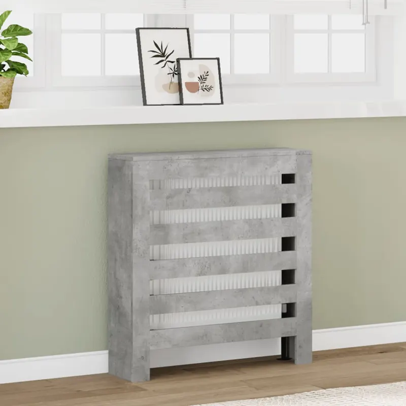 masca pentru calorifer, gri beton, 78x20x82 cm, lemn prelucrat