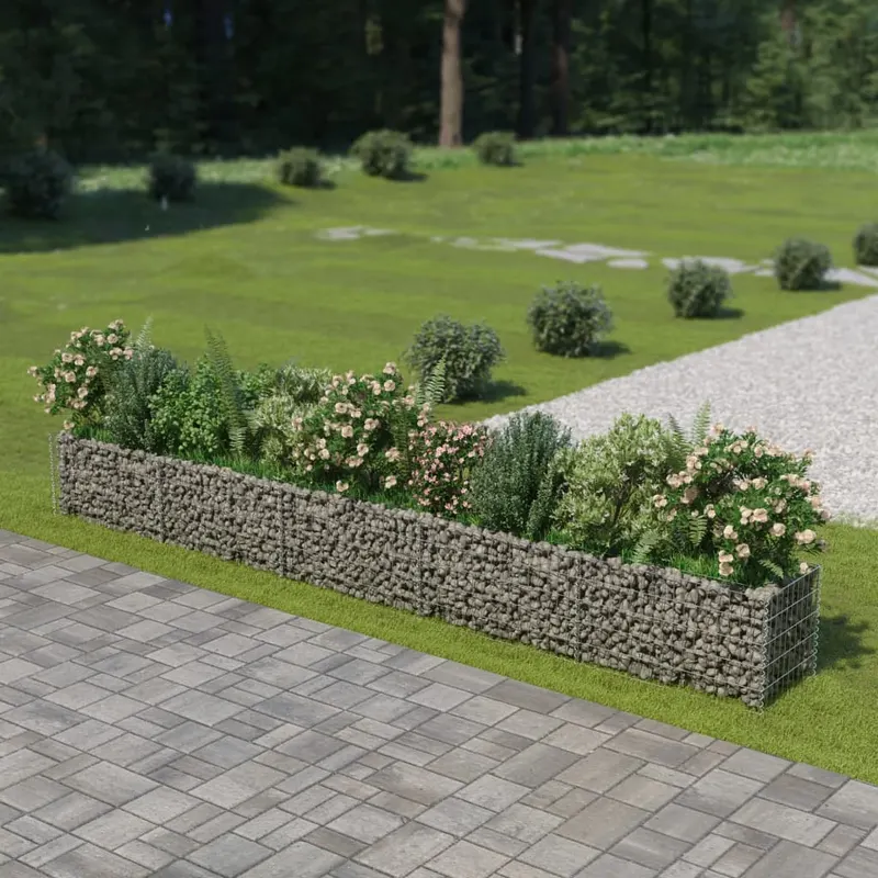 Strat inaltat gabion, 450 x 50 x 50 cm, otel galvanizat
