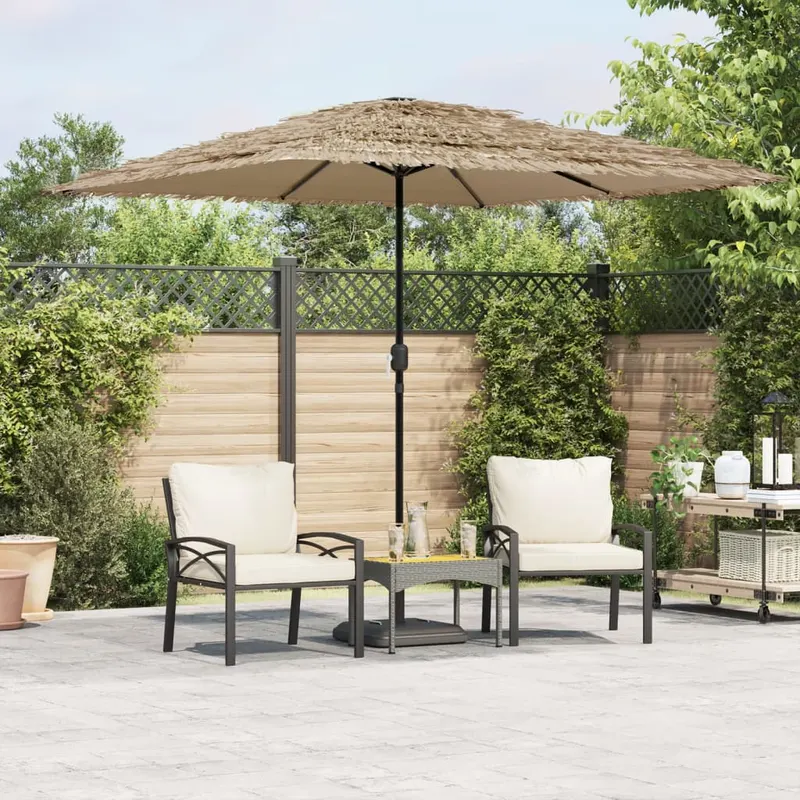 umbrela soare de gradina cu stalp din otel, maro 248x248x248 cm