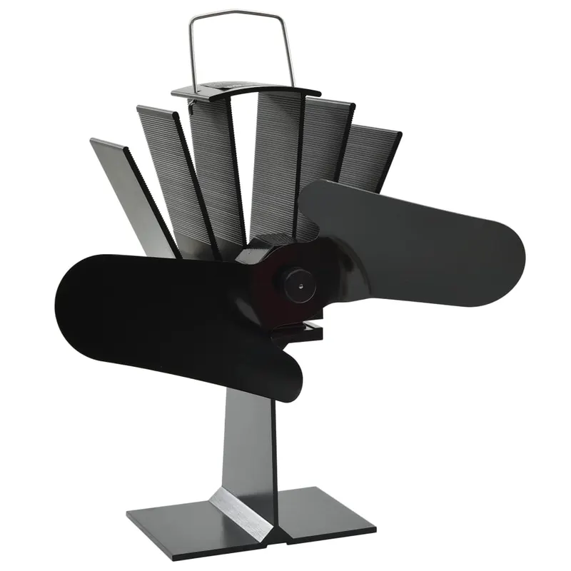 ventilator de soba cu alimentare termica, 2 palete, negru