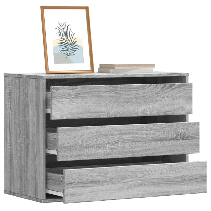 dulap colt cu sertare sonoma gri 80x41x58 cm lemn prelucrat