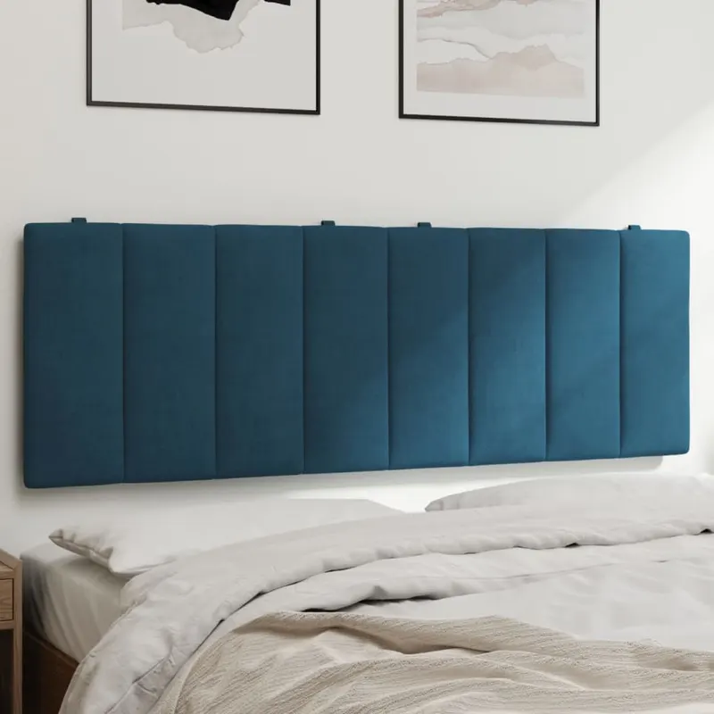 perna tablie de pat, albastru, 140 cm, catifea
