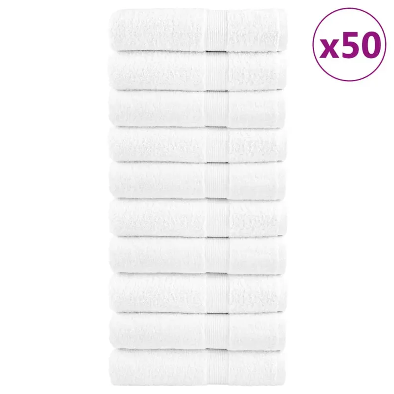 Prosoape maini premium solund 50 buc alb 50x100cm 600gsm