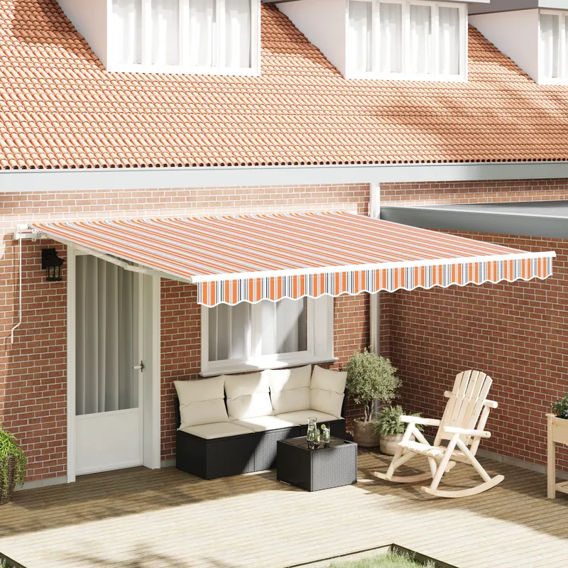 marchiza manuala retractabila cu dungi multicolore 400x300 cm
