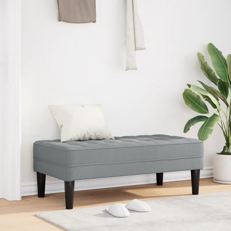 Banca gri deschis 113x57x39 cm din tesatura