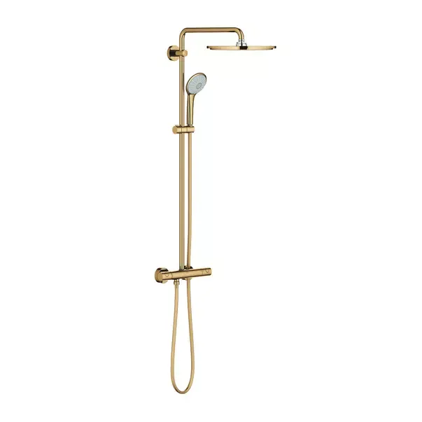 Sistem de dus Grohe 26075GL0, Euphoria 310, 1 2 , aparent, termostat, 310 mm, anti-oparire, lucios, auriu