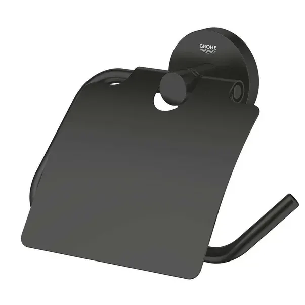 Suport hartie igienica Grohe 1024652430, 167 mm, 119 mm, 1 role hartie, 2 orificii instalare, pe perete, Negru