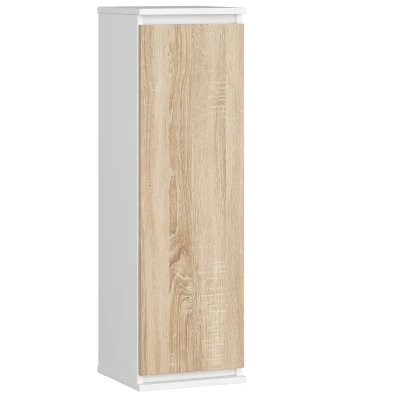 Dulap suspendat pal usa 3 rafturi interioare, 30x30x99 cm, depozitare eficienta, alb stejar sonoma