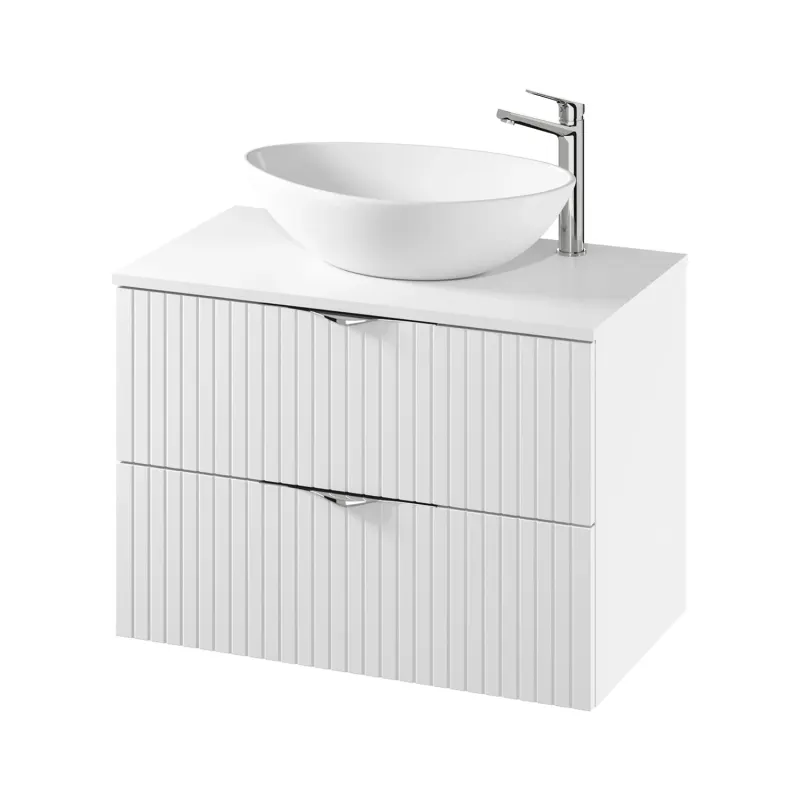 Dulap baie suspendat 80 pentru lavoar, alb mat, MDF, Cersanit Tirso