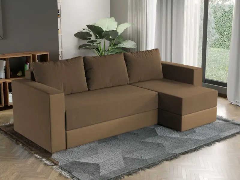 Coltar Extensibil Alfa Stofa Maro / Piele Cappuccino