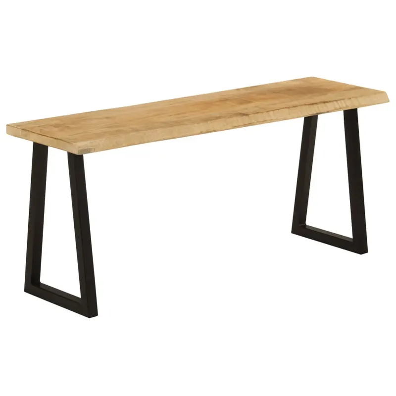 bancheta cu margini naturale 105 cm, lemn masiv de mango