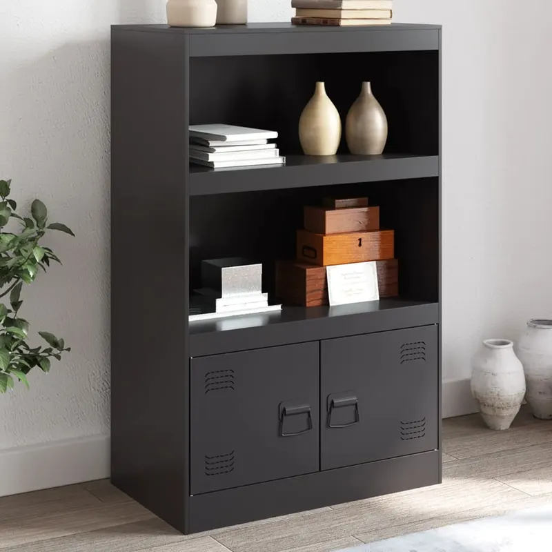 servanta, negru, 67x39x107 cm, otel