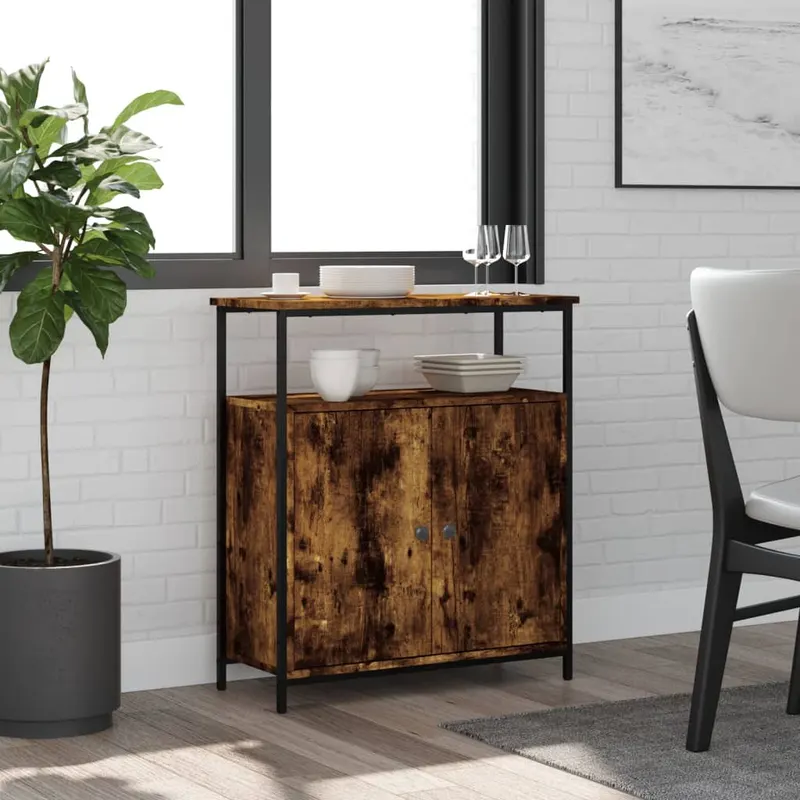 servanta, stejar fumuriu, 70x30x80 cm, lemn prelucrat