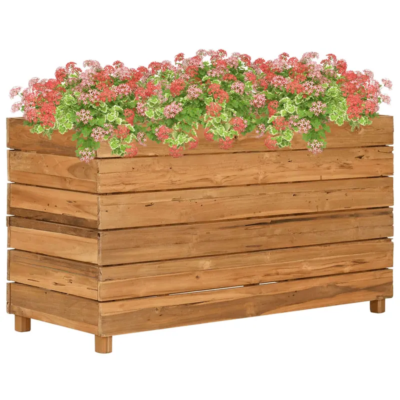 strat inaltat, 100x40x55 cm, lemn de tec reciclat si otel