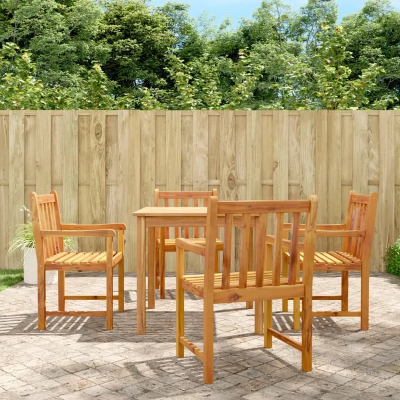 set mobilier de gradina, 5 piese, lemn masiv de acacia