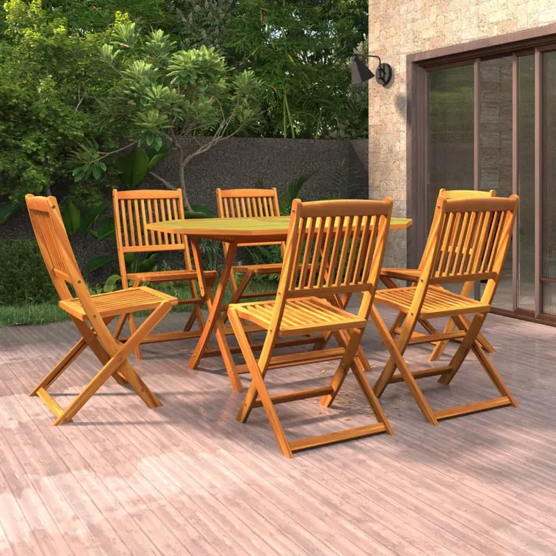 set mobilier de gradina, 7 piese, lemn masiv de acacia